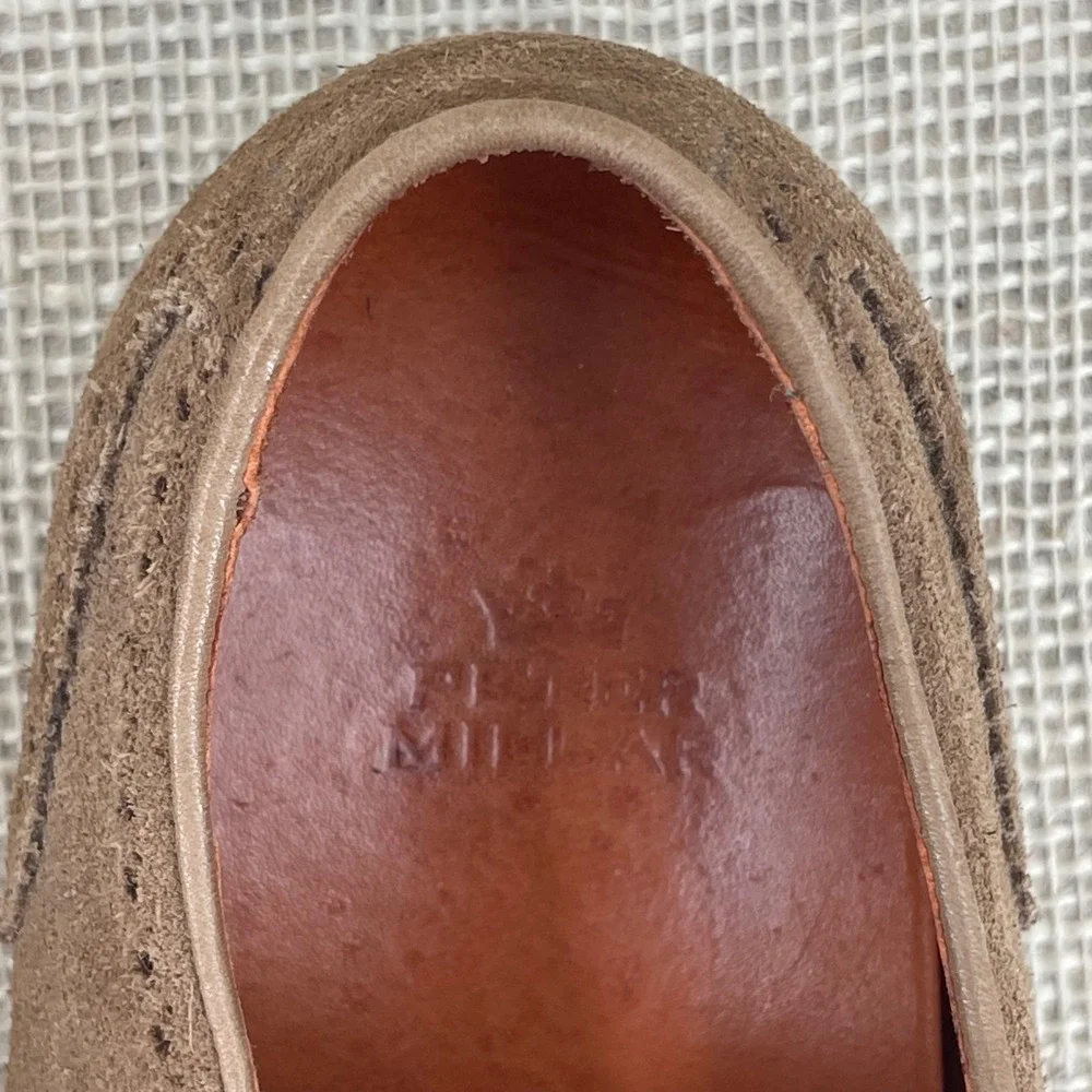 Peter Millar Mens Brown Suede Wingtip Brogue Derby Shoes MF14F06 Size‎ 9.5 M